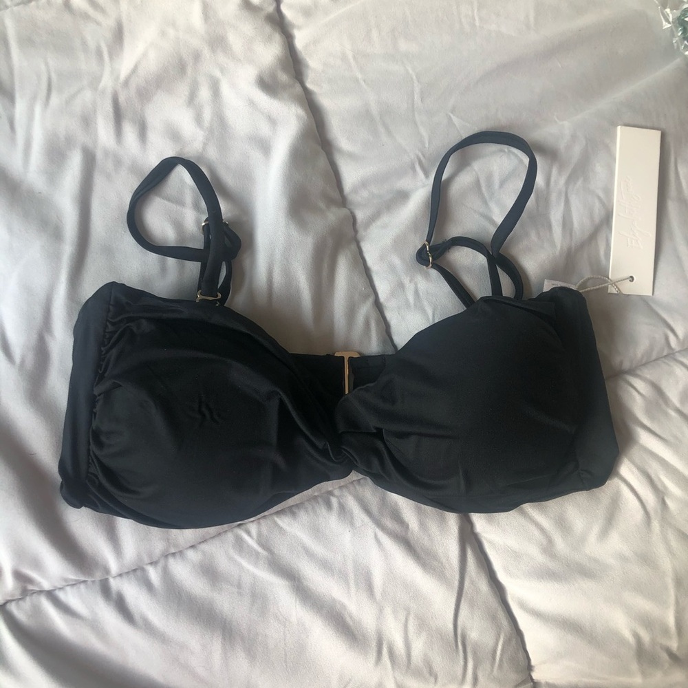NWT black bandeau bikini bra top